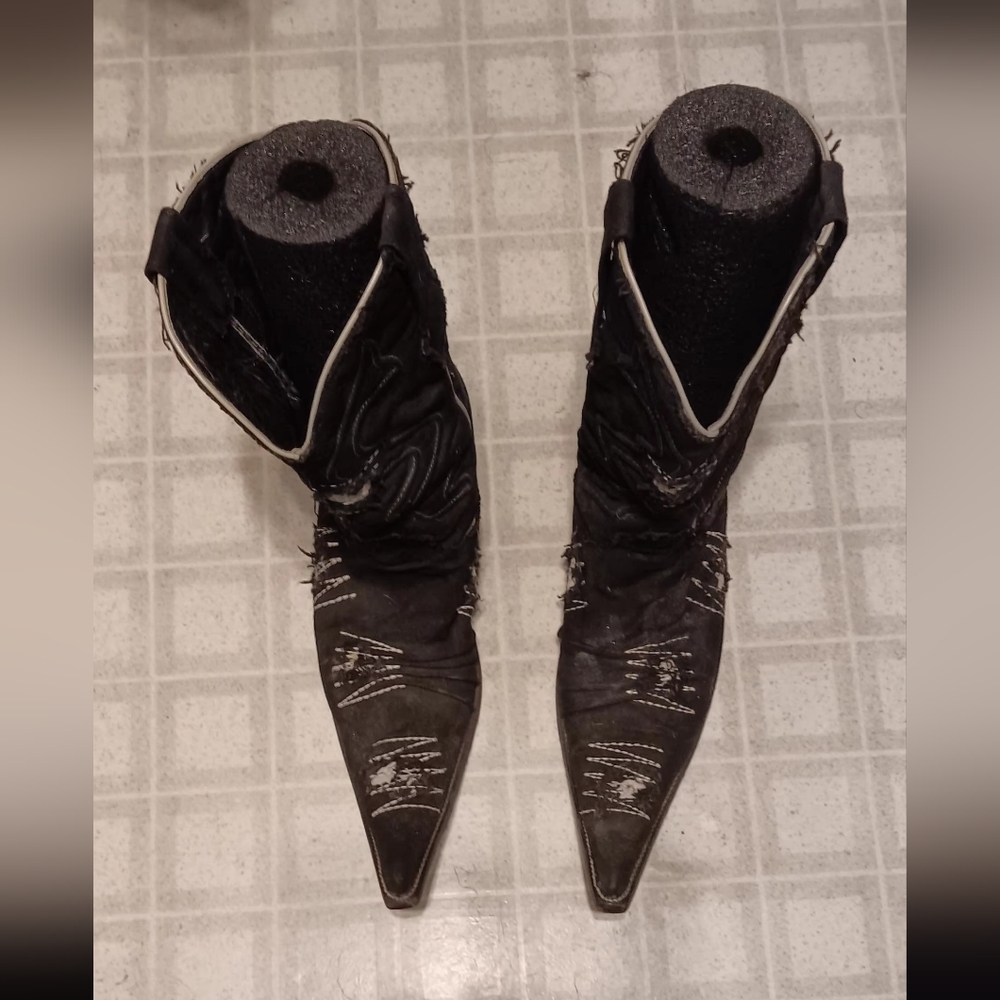 Black Denim Cowboy Boots